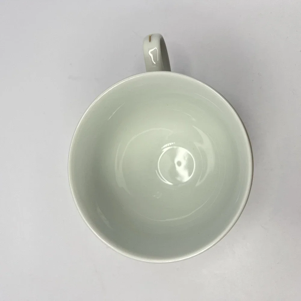 GNA Fine Porcelain Tea Cup Gold Trim with‎ Black and White Mosaic Pattern Italy